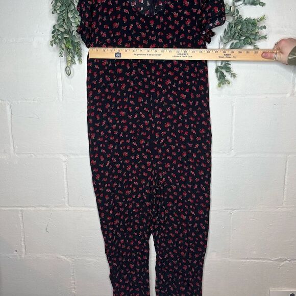 The nines by Hatch | women black jumpsuit with red floral - Picture 5 of 13
